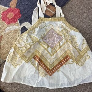 Free People White and Gold Tank Top